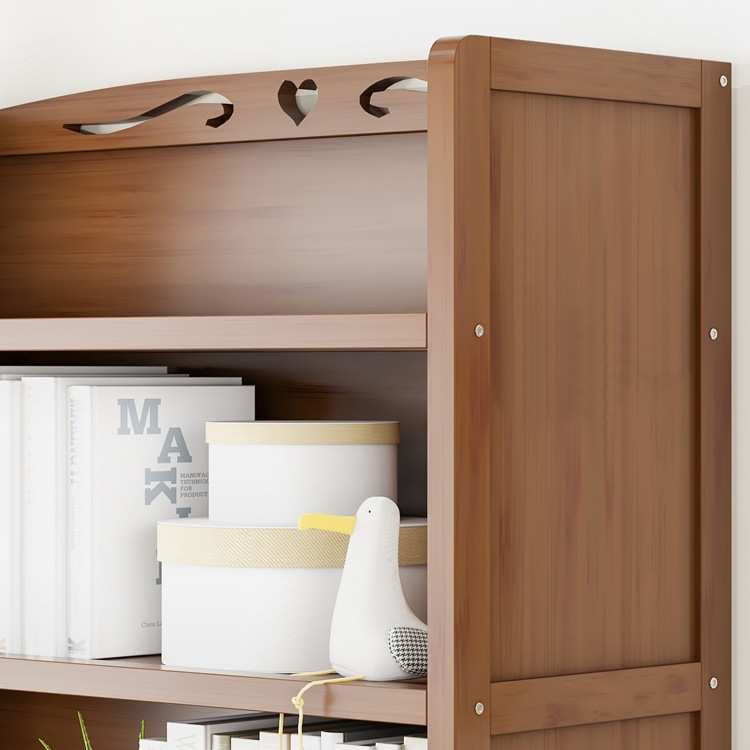 书架落地置物架家用实木卧室桌面多层收纳架省空间楠竹简易书柜子