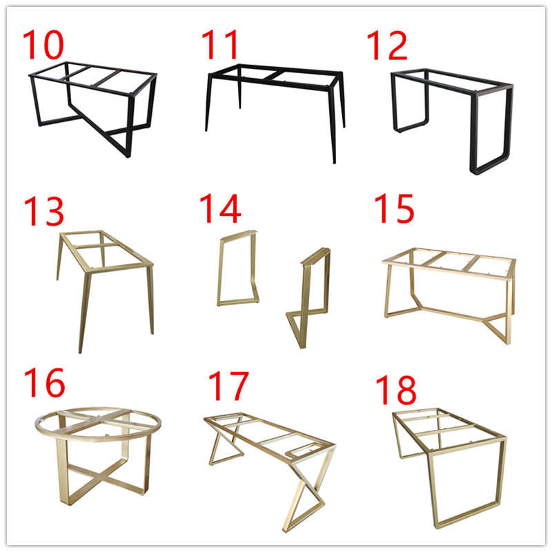 定制铁艺岩板桌脚支架金属大理石桌子腿办公桌桌架茶几架子餐台脚