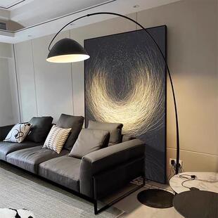 简约现代客厅玄关装饰画画意式极简黑白灰沙发背景落地画画高级感