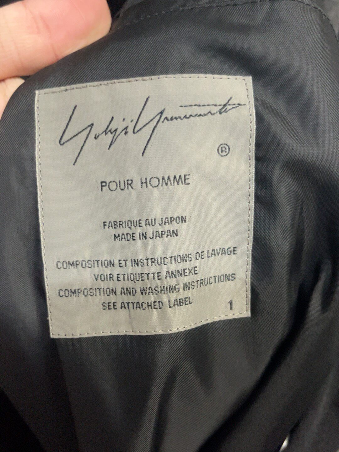 Yohji Yamamoto 19AW Military Coat — label