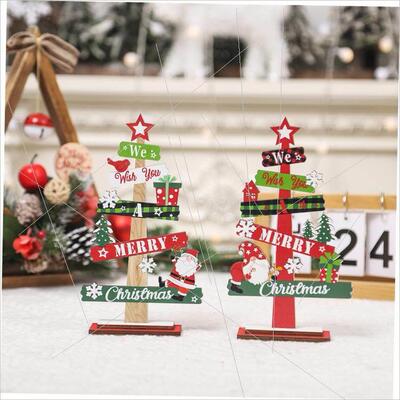 Christmas mini tabletop Christmas tree wooden decoration