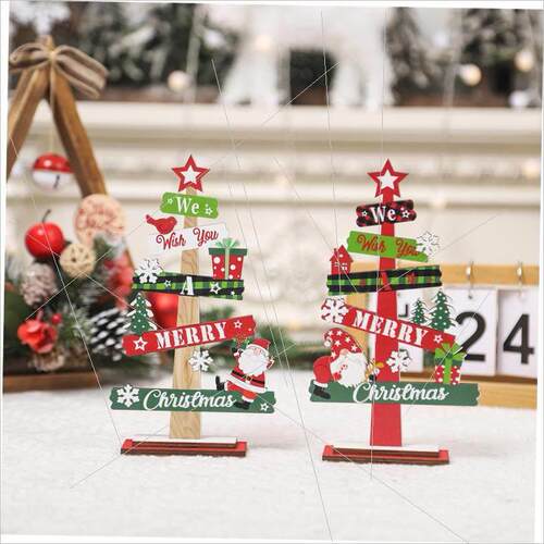 Christmas mini tabletop Christmas tree wooden decoration