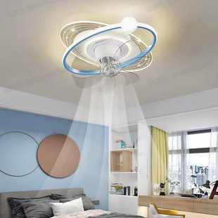 一体静音360摇头led餐厅吊扇灯 广东中山吸顶灯卧室风扇灯2023新款