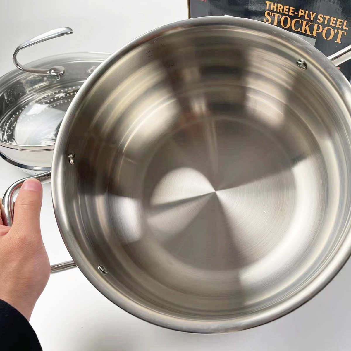 食品级24cm/26cm特厚不锈钢带屉双耳大肚汤锅煮面家用