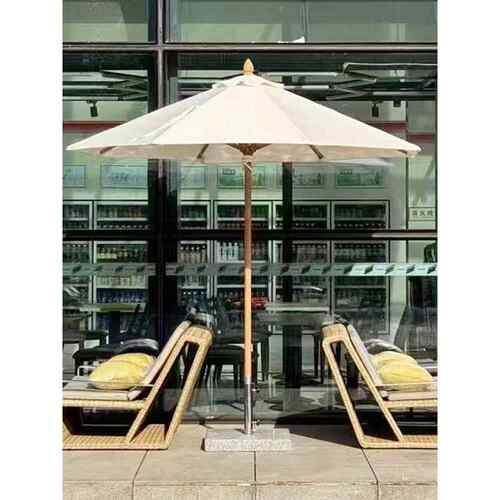 室外遮阳伞白色铝合金圆中心柱伞庭院露台露天海滩户外太阳伞