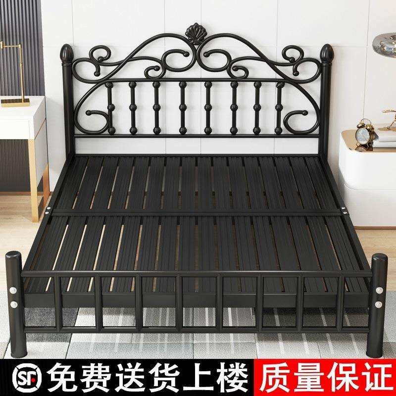 网红公主现代简约加厚铁艺床1.5米1.8铁架双人床单人铁床北欧1米2