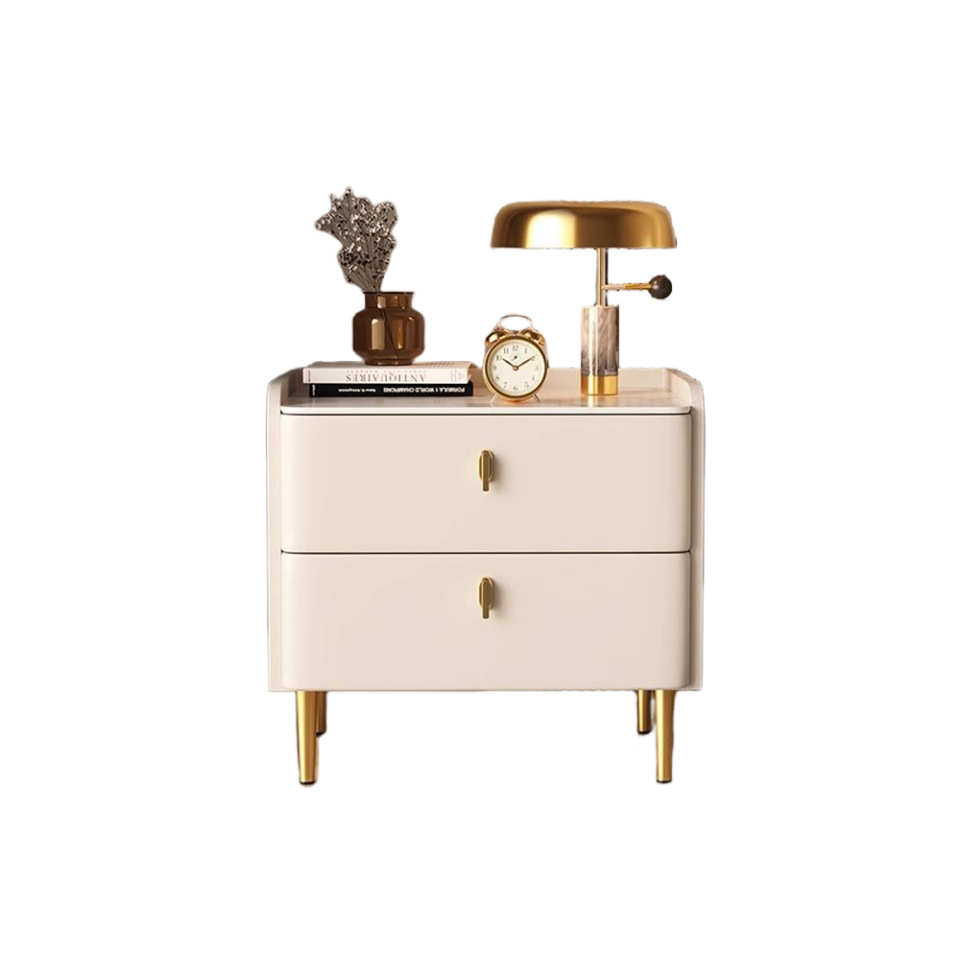 奶油风床头柜卧室床边柜储物收纳柜轻奢高级感简约现代实木小柜子
