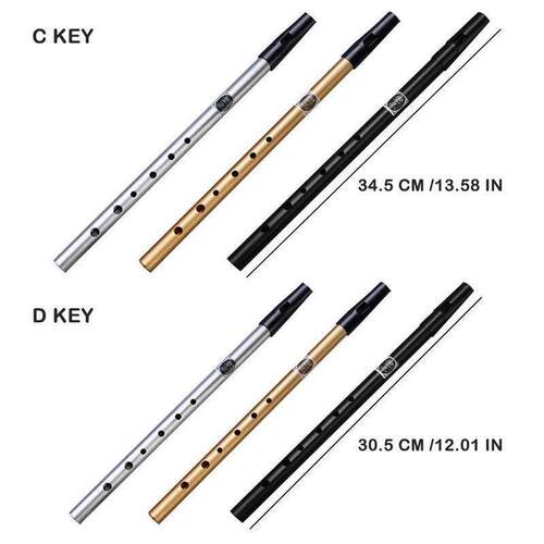 6 Hole Flute C/D Key Irish Whistle Ireland Tin Penny Whistle