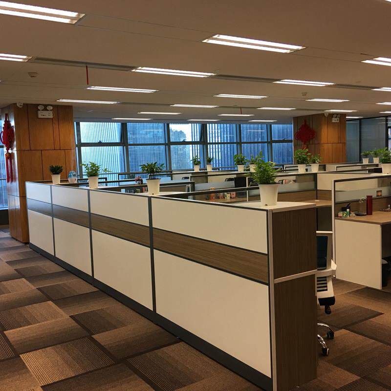 福简约公家俱新款职员桌屏风工GHA作时尚人卡位工作台2建人4办位