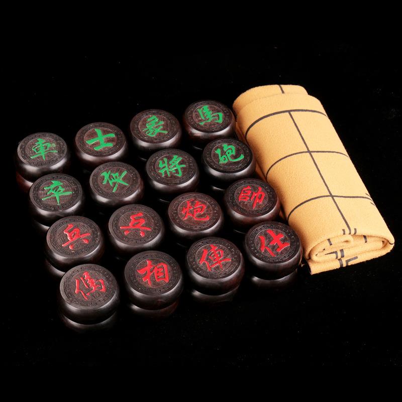 厂家直供红木象棋黑檀紫光檀木质象棋红木木雕文玩工艺品礼品
