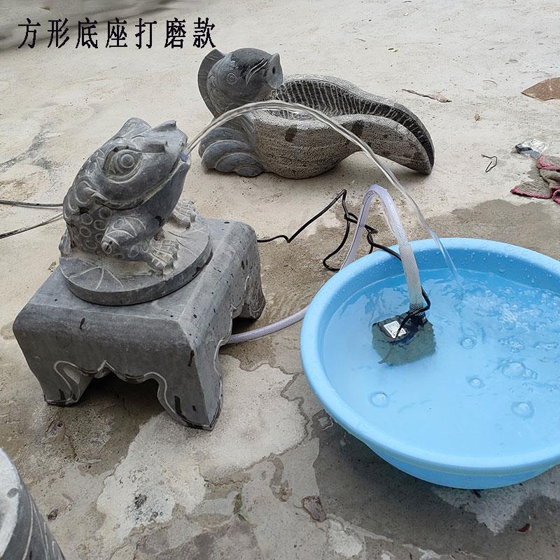 石雕喷泉吐水招财金蟾鱼池温泉流水动物装饰喷水园林雕塑景观摆件