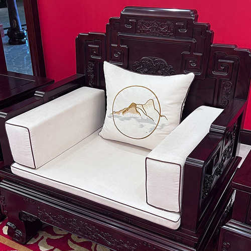 中国风抱枕靠垫腰垫高级感新中式红木沙发垫客厅床头飘窗垫靠枕套