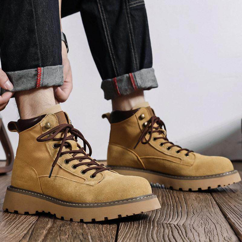 覆古英伦马丁靴男款2025春秋季真皮高帮户外休闲美式工装皮靴子男