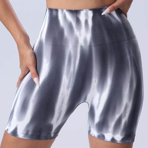 Colorful yoga shorts for women, high waisted and cinched