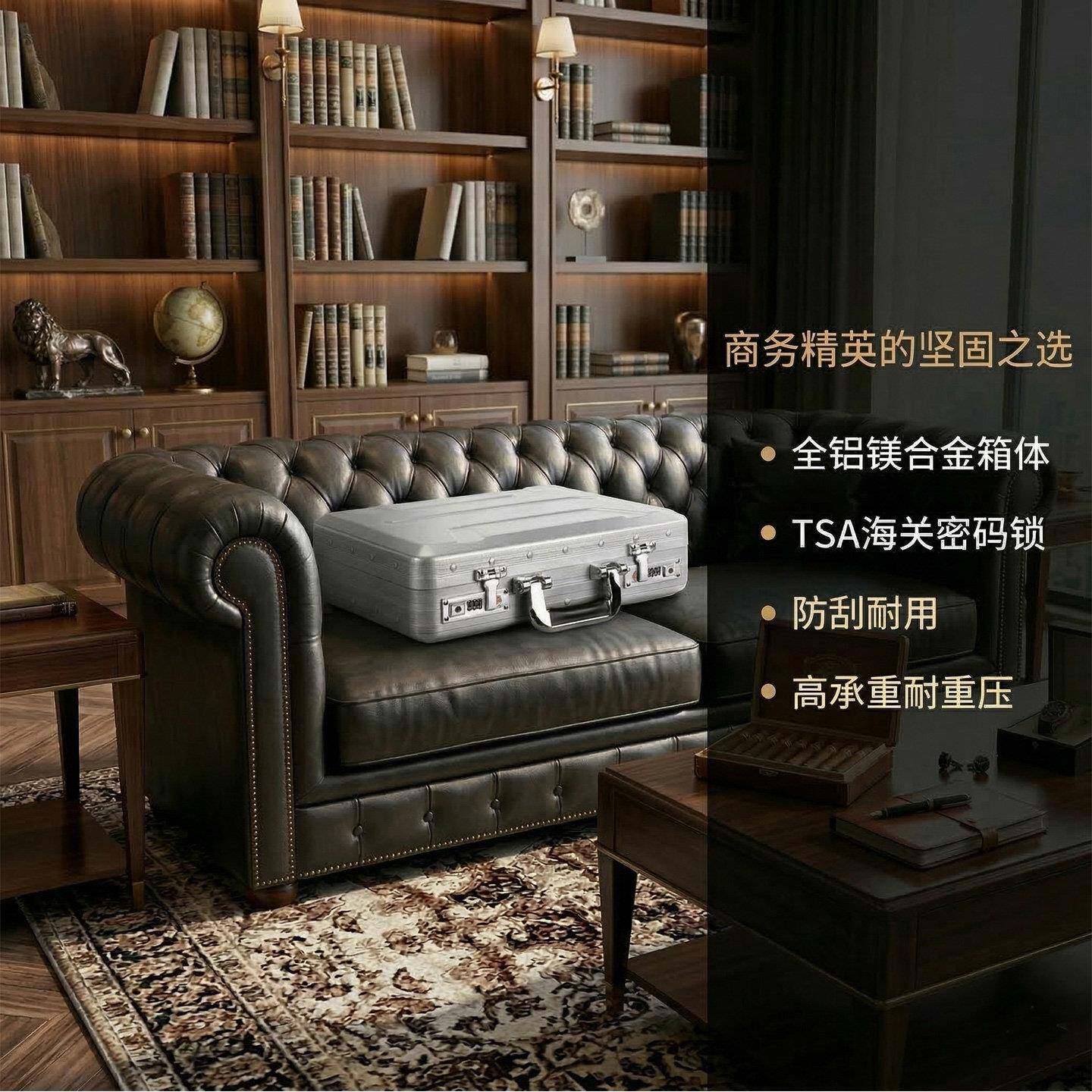 铝合金手提密码办公箱工具钞票多箱功箱450能收纳箱公箱文电脑收