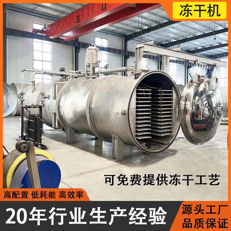 圆筒式食品级冻干设备天水花牛苹果真空冷冻干燥机白兰瓜冻干机器
