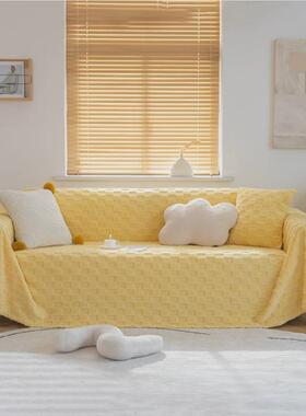 沙简约棋盘格全沙发盖布盖沙发巾冬季发毯沙发套03148棋罩全包纯