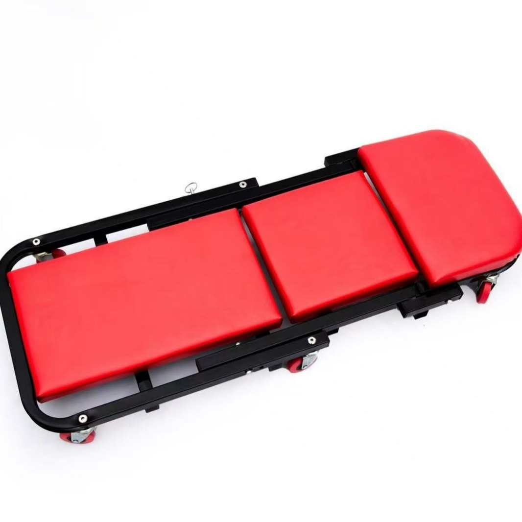 热销折叠工具凳 汽车维修凳子 36寸两用黑红款修车躺板工作凳