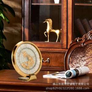 【质享家】家纺家饰-古典/轻奢座钟、纯铜世界时镀18K真金台钟