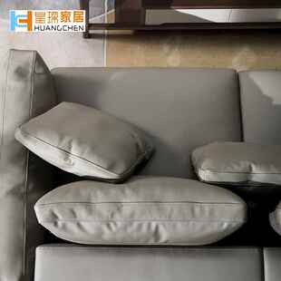 白代蜡木现简约发实角M3412木沙发客厅组合沙发直排转四人位原木