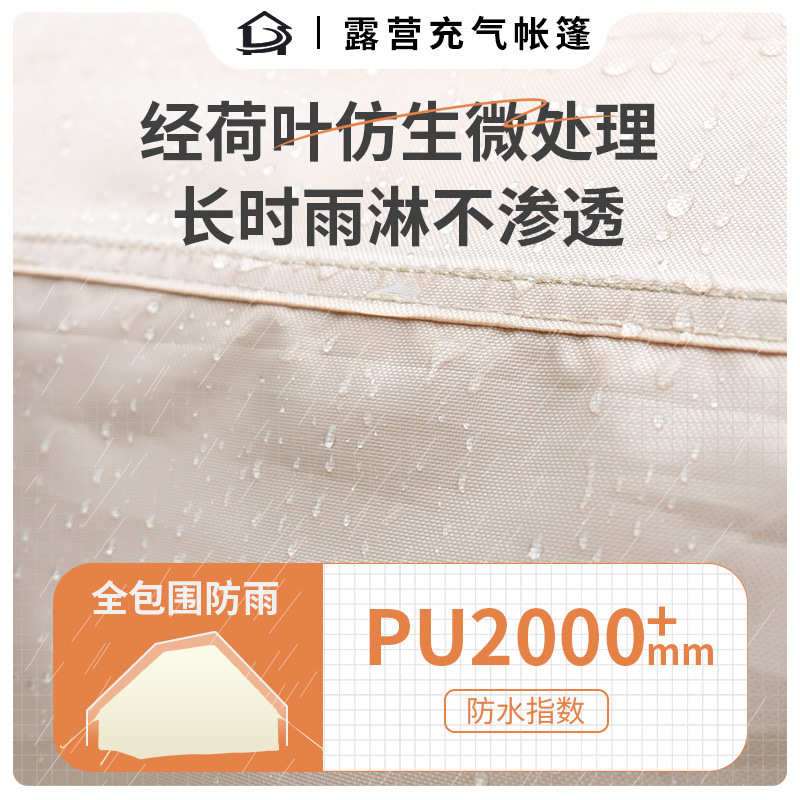 户外网红蒙古包露营野营快速充气帐篷方便便携气柱防雨16平大空间