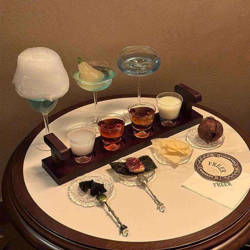 网红酒吧酒蒙子狂欢鸡尾酒杯威士忌杯迷雾森林粉色雪山杯微醺套装