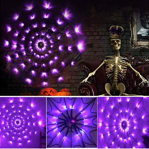LED spider web light Halloween atmosphere decoration light