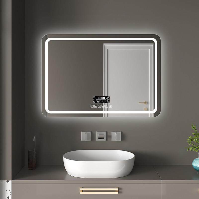 方形智能浴室镜带灯防雾卫生间镜子挂墙式led化妆镜民宿发光镜子