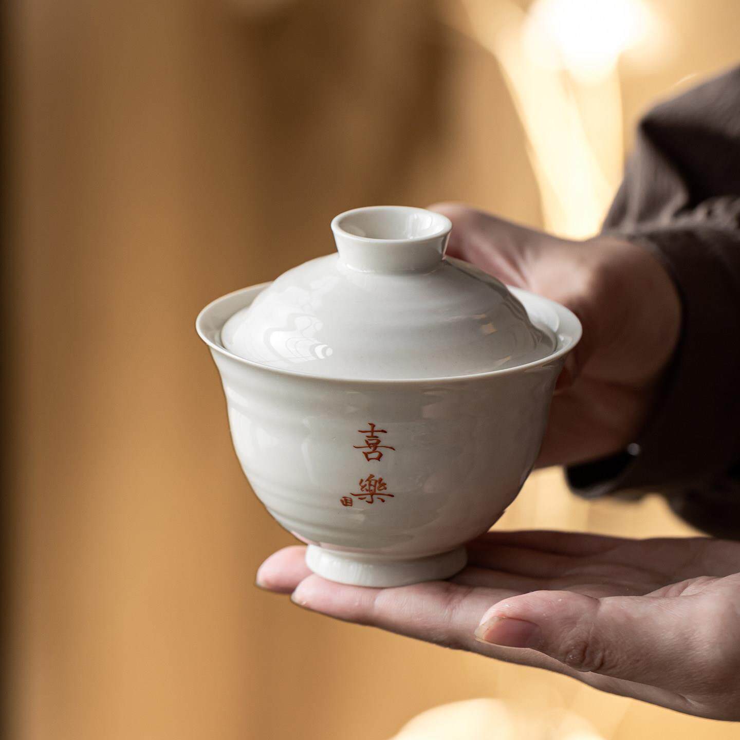 草木灰二陶瓷才盖碗茶杯日式20240003功容大量简约泡茶夫茶碗单个