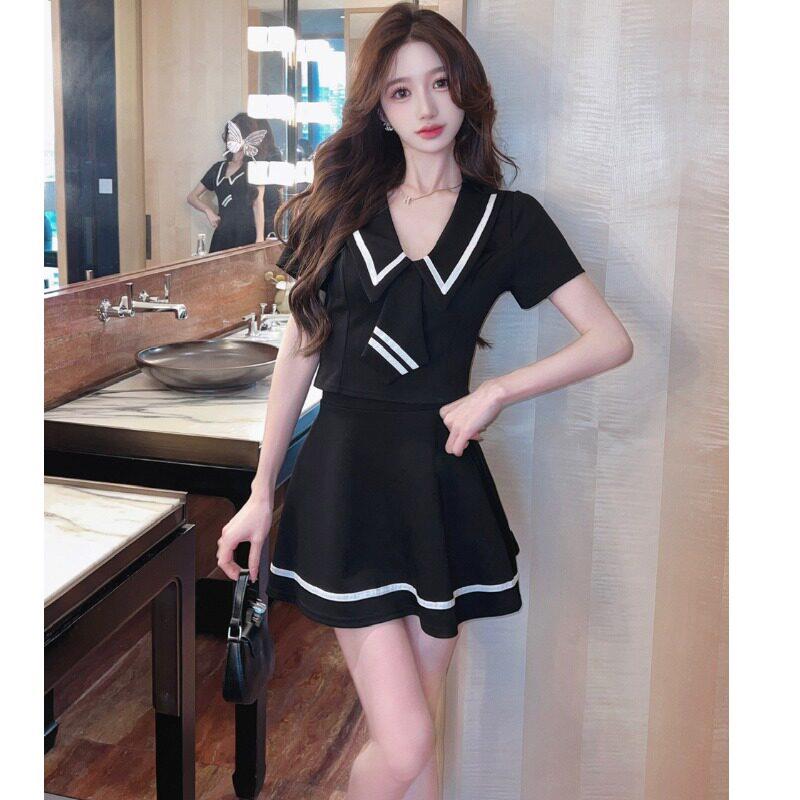 低胸性感学生装水手服足浴按摩桑拿技师工作服公主工衣制服裙