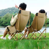 躺高背躺椅折叠摆摊烧烤批发户外便携椅月亮路边椅可露营月亮