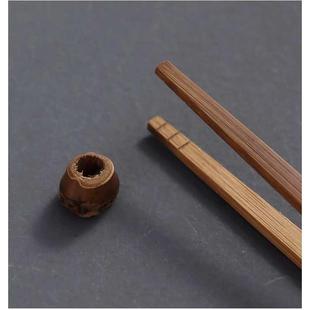 班意竹制防滑碳化刻纹茶夹茶道防烫夹子竹子镊子功夫茶具竹夹配件