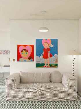 《少女心》风疗萌萌卡通艺术萌萌动物入口装饰画卧室挂画礼品