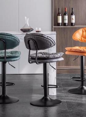 双层靠坐垫科技皮NWS高背款酒吧子椅吧台椅升降椅高脚凳前手机店