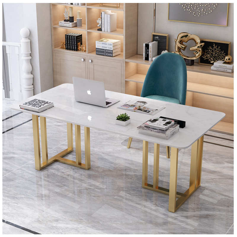 大理石组合电脑桌轻办公简约书桌椅奢北欧 书桌长方形卧室家用