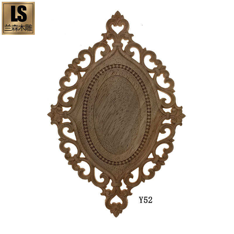 东阳古典欧式木门心花椭圆贴片圆盘雕花圆花木雕柜门装饰贴花雕刻