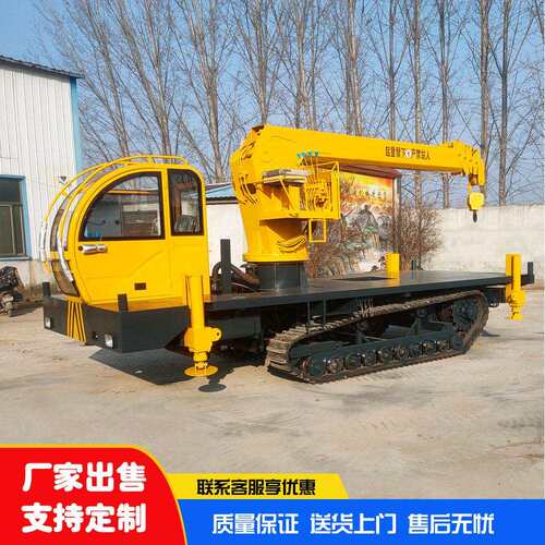 履带随车吊厂家吨5吨有货斗运输车光伏工地拉设备用工程吊车