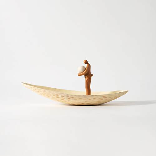 现代简约艺术船人创意摆件桌面玄关置物家居装饰品样板间陈设用品