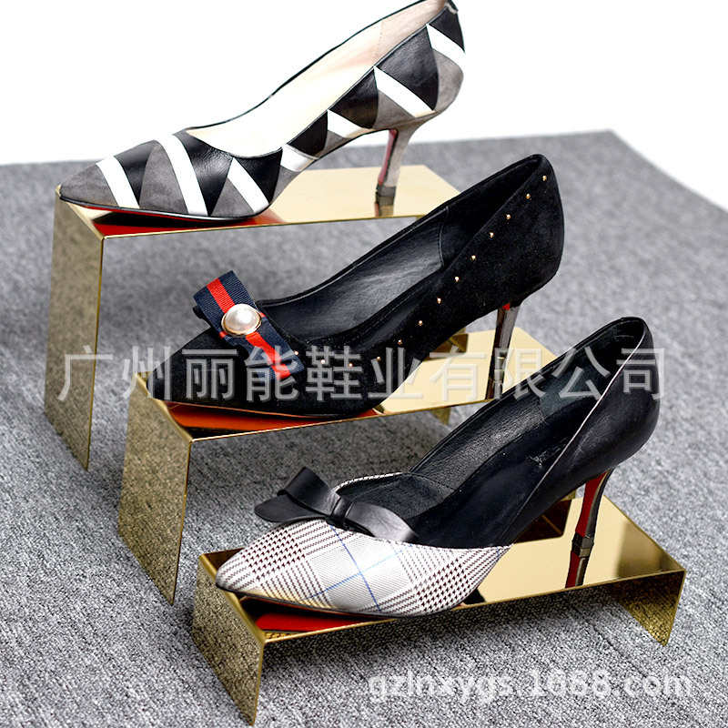 供应不锈钢鞋托架展示架精品鞋子包包展示架鞋店陈列道具架三件套