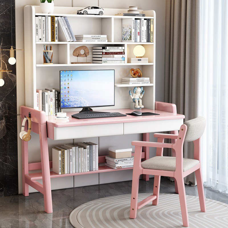 办公桌家用写字学习中小学生书桌实木桌课桌椅电脑桌卧室儿童简约