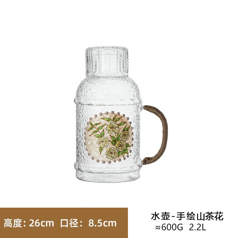 复古冷水壶套装耐高温玻璃杯家用凉水开水客厅果茶壶冰箱装水泡茶