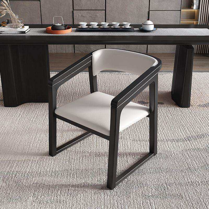 新中式实木茶室椅子泡茶餐椅家用简约现代书桌椅轻奢扶手椅洽谈椅