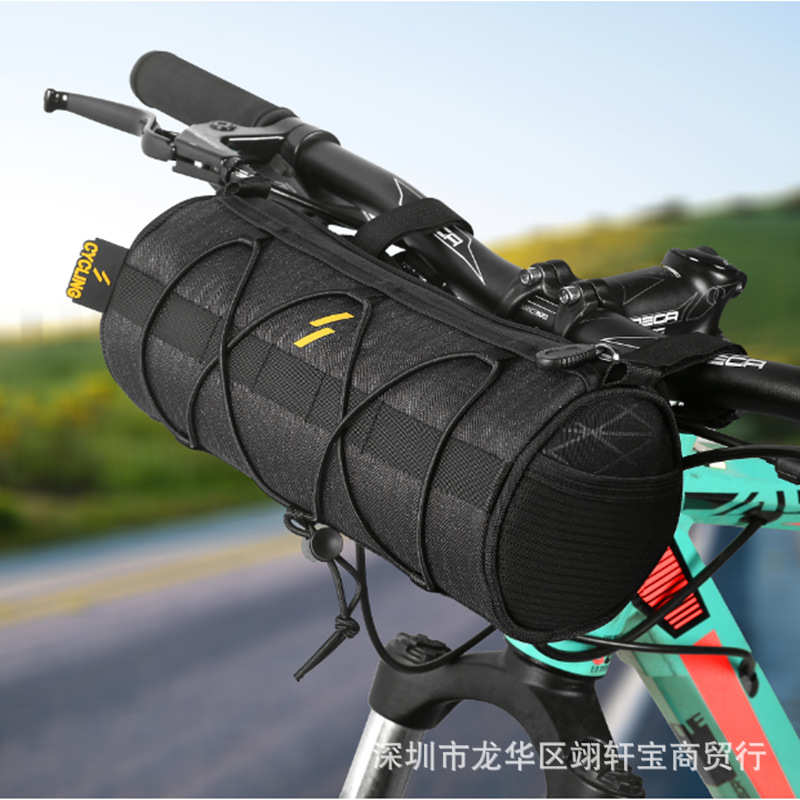 摩托车小牛电动车自行车改装车头包圆筒挂包哈雷骑行边袋便携挎包