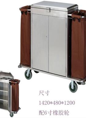 店客房不锈钢双边服务车加厚带门带盖酒XTH服务车不锈钢推车