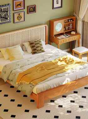 款热卖法式简约户的型床家用1米5爆床双人小SF-W302床实木床加床