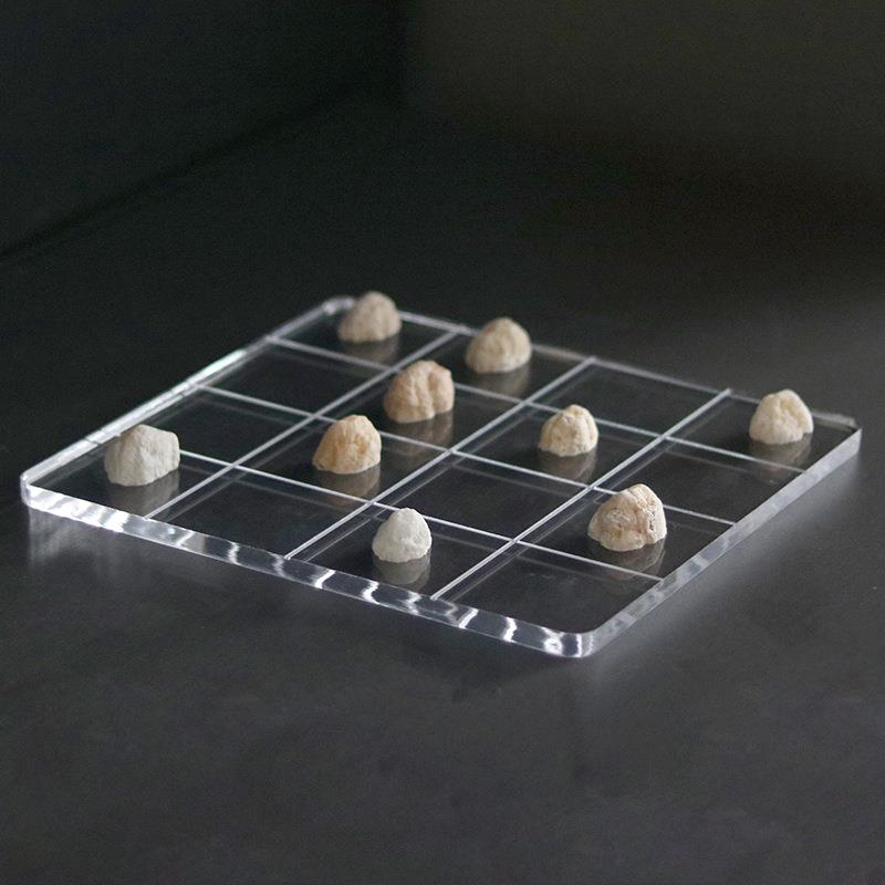 艺术亚克力方格棋盘摆件轻奢家居样板房售楼处设计师透明收纳托盘