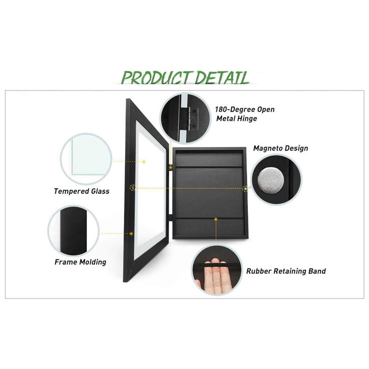 跨境木质油画储存盒 Kids Art Frames儿童艺术装饰画翻盖相框批发