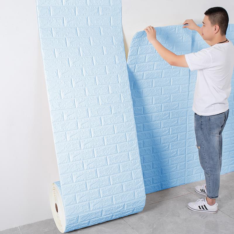 墙纸自粘3d立体墙贴泡沫防水背景墙砖纹壁纸宿舍卧室温馨装饰贴纸