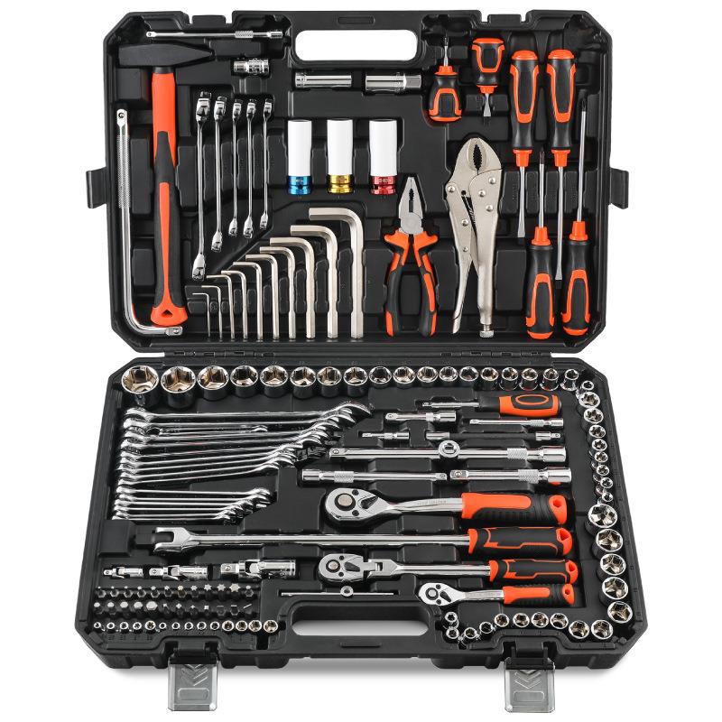 222PC1/4"&3/8''&1/2"汽修工具套装多用组合工具家用机修