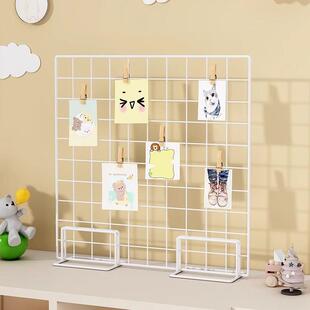 网格展示架幼儿园美工区作品展示架子摆摊桌面照片挂架网片饰品台